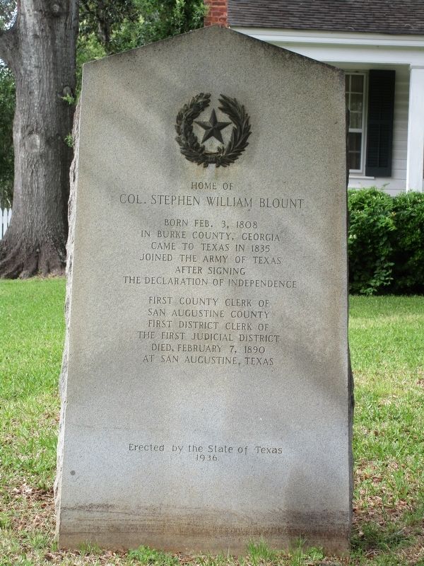 Home of Col. Stephen William Blount Marker image. Click for full size.