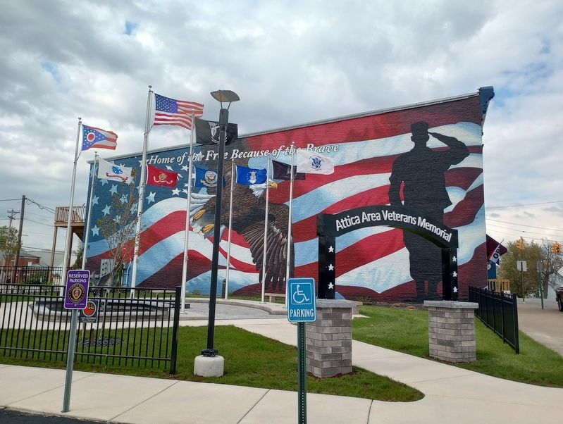 Attica Area Veterans Memorial Marker image. Click for full size.