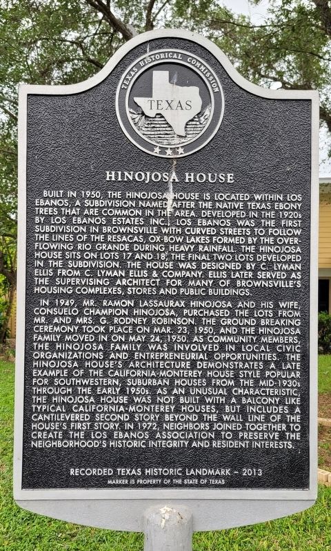 Hinojosa House Marker image. Click for full size.