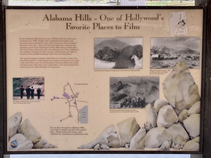 Alabama Hills Marker. Click for full size. Alabama Hills Marker image. Click for full size.