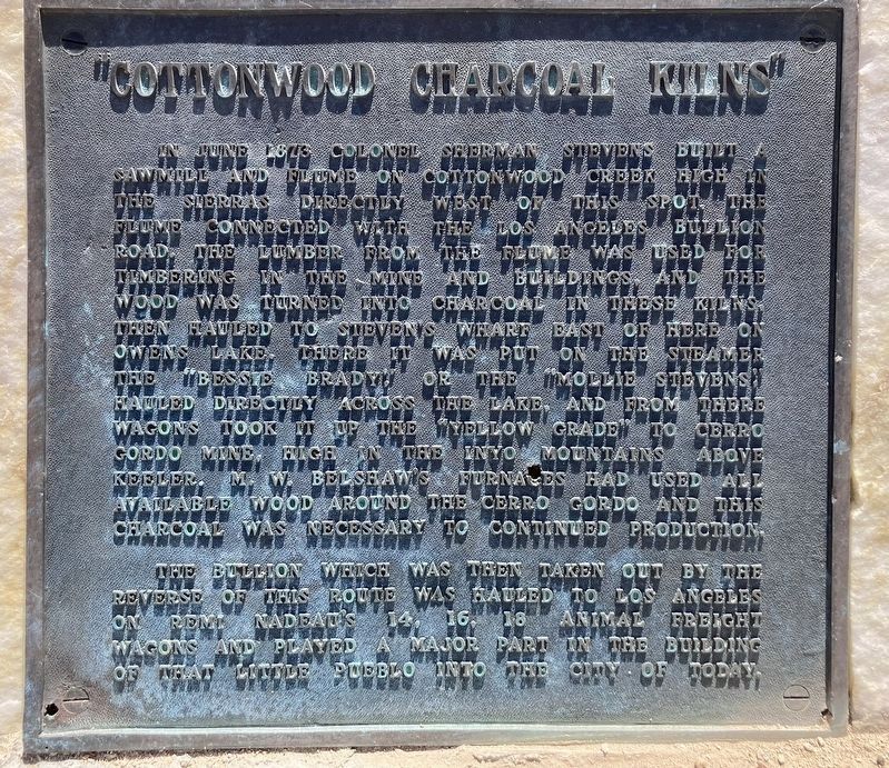 Cottonwood Charcoal Kilns Marker. Click for full size. Cottonwood Charcoal Kilns Marker image. Click for full size.