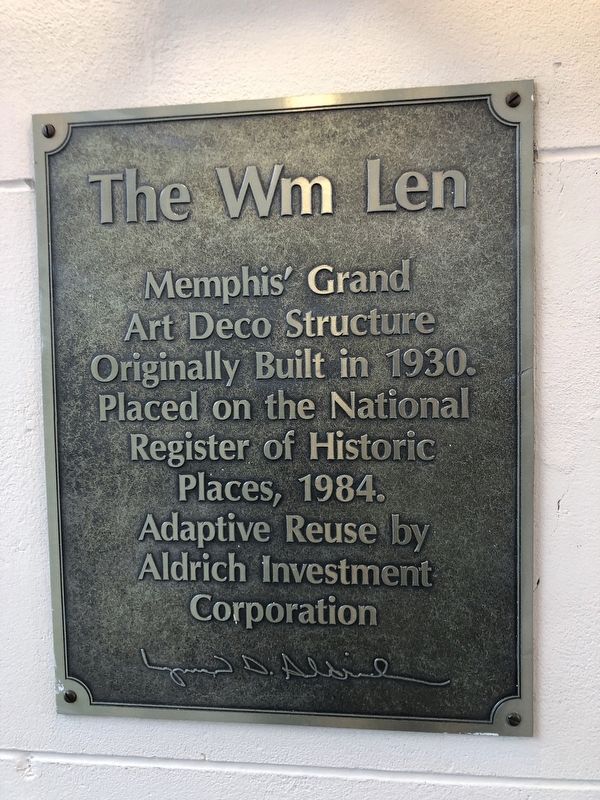 William Len Hotel Secondary Marker. Click for full size. William Len Hotel Secondary Marker image. Click for full size.
