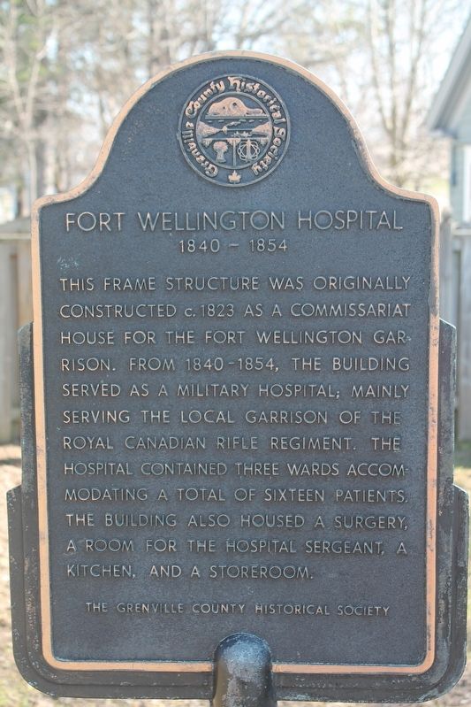 Fort Wellington Hospital Marker image. Click for full size.