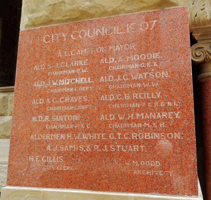 Calgary City Hall Cornerstone image. Click for full size.