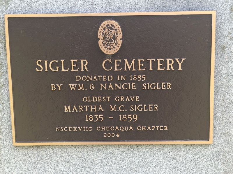 Sigler Cemetery Marker. Click for full size. Sigler Cemetery Marker image. Click for full size.