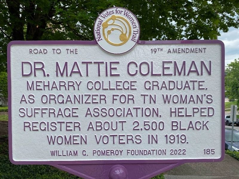 Dr. Mattie Coleman Marker. Click for full size. Dr. Mattie Coleman Marker image. Click for full size.