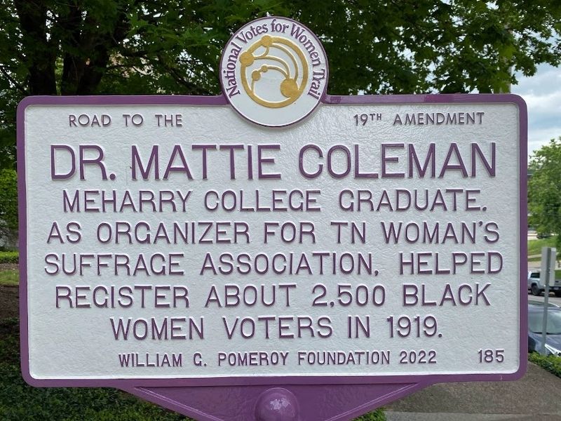 Dr. Mattie Coleman Marker image. Click for full size.