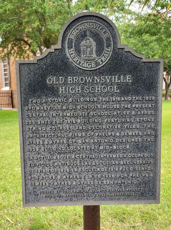 Old Brownsville High School Marker image. Click for full size.