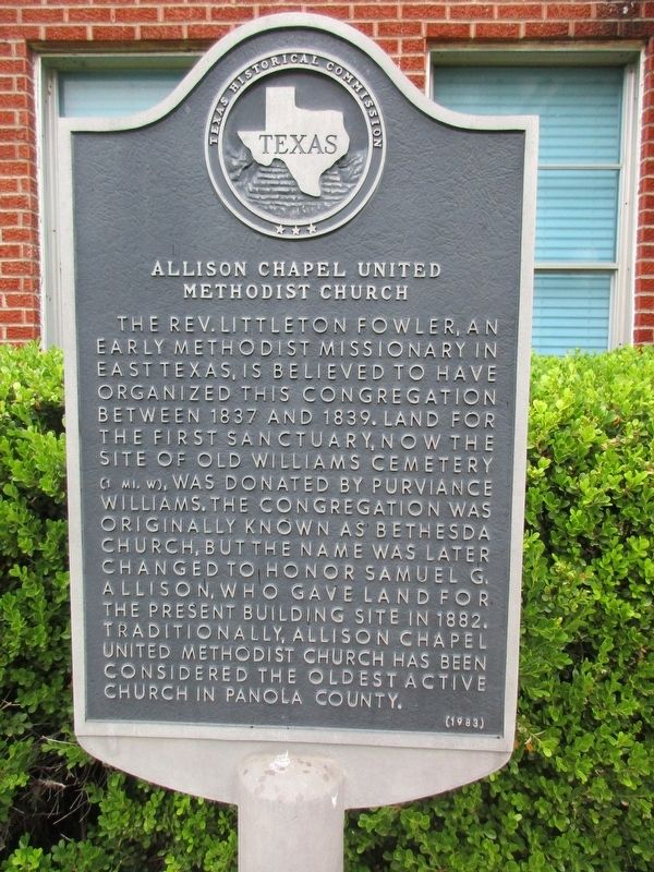 Allison Chapel United Methodist Church Marker image. Click for full size.
