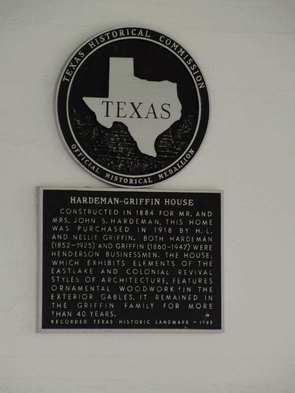 Hardeman-Griffin House Marker. Click for full size. Hardeman-Griffin House Marker image. Click for full size.
