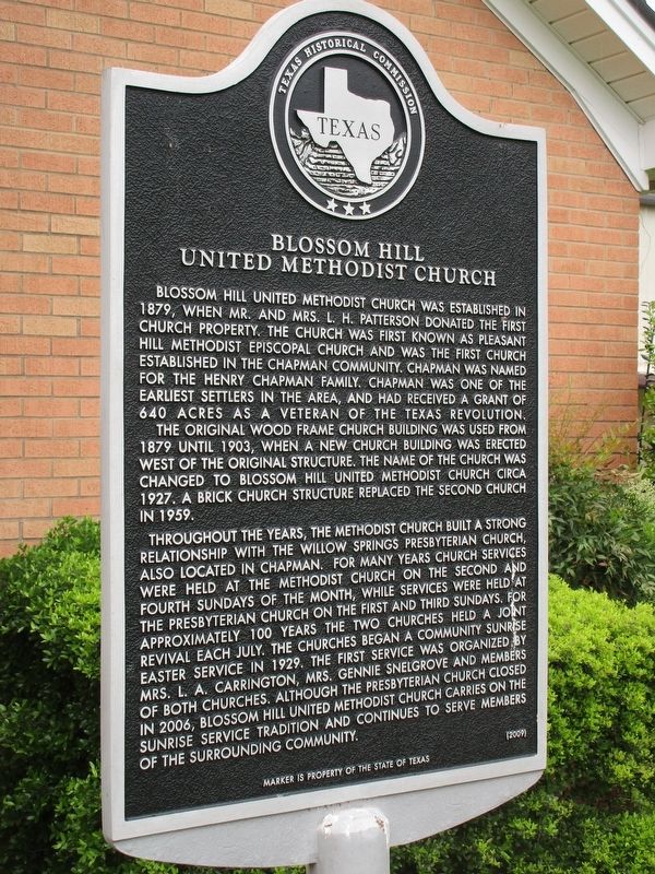Blossom Hill United Methodist Church Marker image. Click for full size.