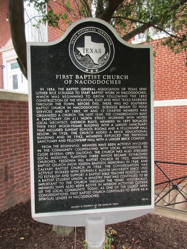 First Baptist Church of Nacogdoches Marker image. Click for full size.