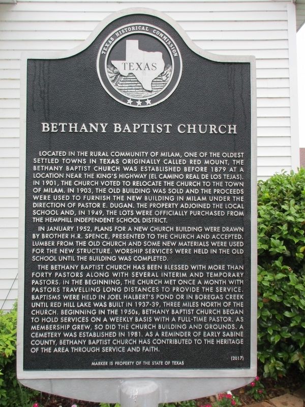 Bethany Baptist Church Marker image. Click for full size.