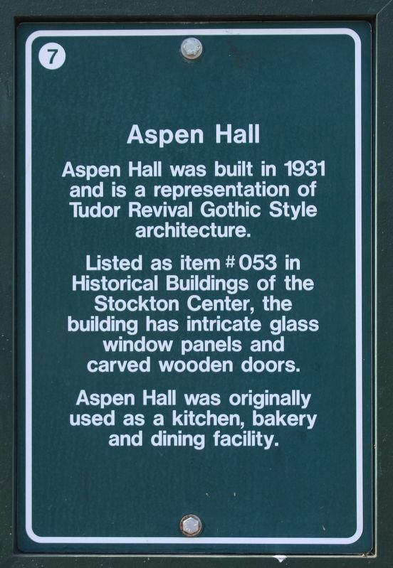 Aspen Hall Marker. Click for full size. Aspen Hall Marker image. Click for full size.