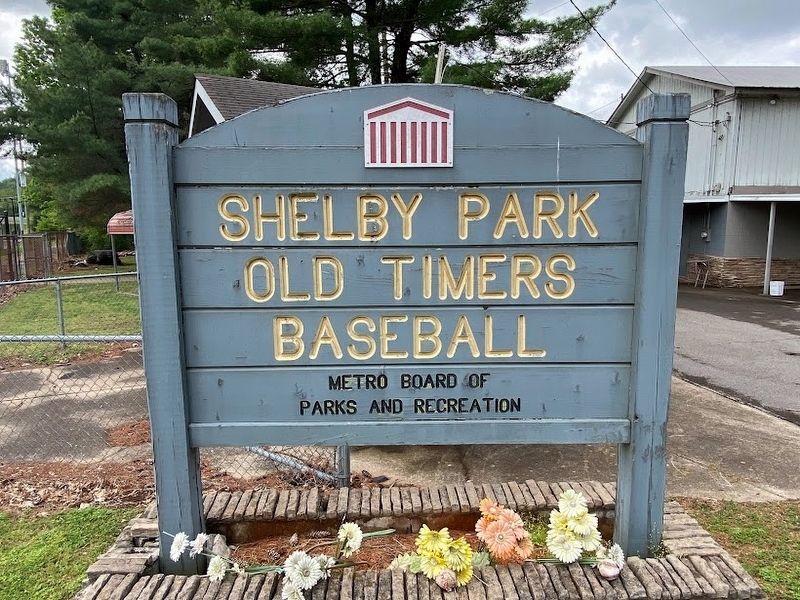 Shelby Park Old Timers Baseball sign image. Click for full size.