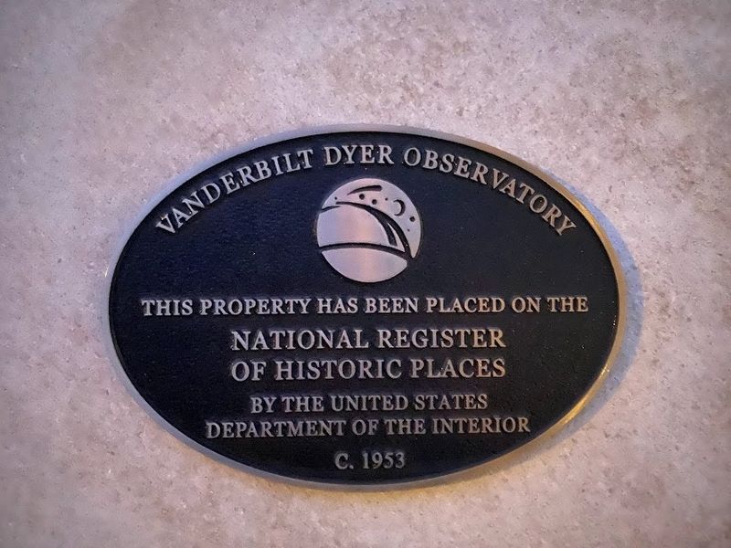 Vanderbilt Dyer Observatory Marker. Click for full size. Vanderbilt Dyer Observatory Marker image. Click for full size.