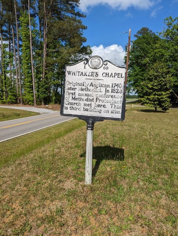 Whitaker's Chapel Marker. Click for full size. Whitaker's Chapel Marker image. Click for full size.