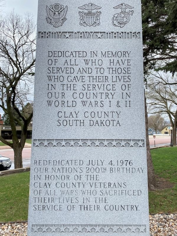 Clay County Veterans Memorial Marker image. Click for full size.