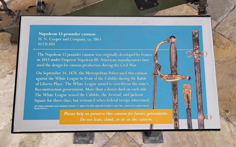 Napoleon 12-pounder cannon Marker. Click for full size. Napoleon 12-pounder cannon Marker image. Click for full size.