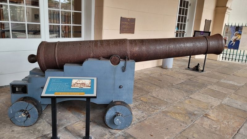 The Spanish cannon and Marker in front of the museum image. Click for full size.