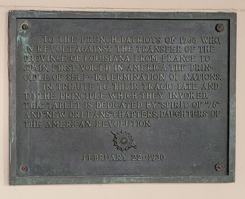 To the French Patriots of 1768 Marker. Click for full size. To the French Patriots of 1768 Marker image. Click for full size.