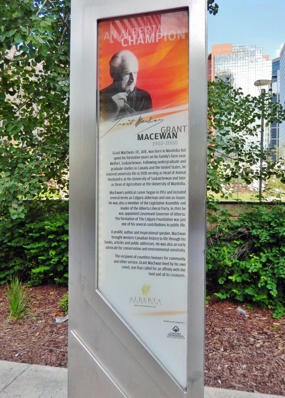 Grant MacEwan Marker. Click for full size. Grant MacEwan Marker image. Click for full size.