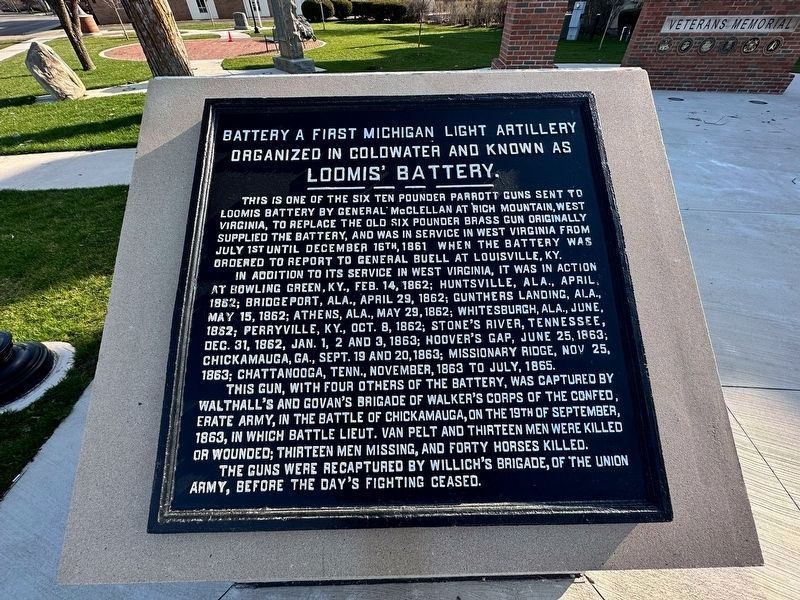 Loomis' Battery Marker. Click for full size. Loomis' Battery Marker image. Click for full size.