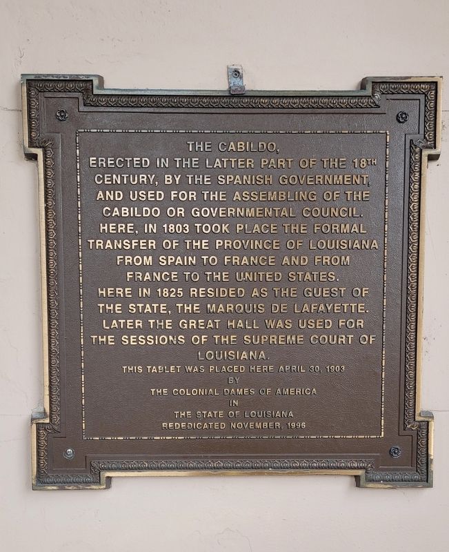 The Cabildo Marker image. Click for full size.