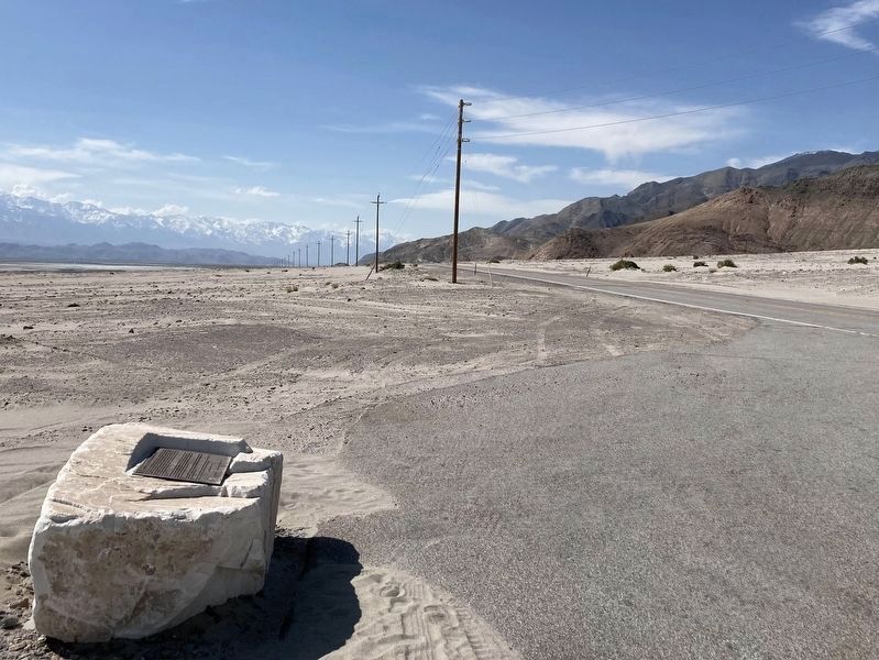 Owens Lake Dust Mitigation Program Marker. Click for full size. Owens Lake Dust Mitigation Program Marker image. Click for full size.