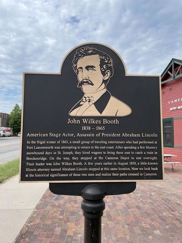 John Wilkes Booth side of the marker image. Click for full size.