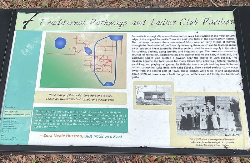 Traditional Pathways and Ladies Club Pavilion Marker. Click for full size. Traditional Pathways and Ladies Club Pavilion Marker image. Click for full size.