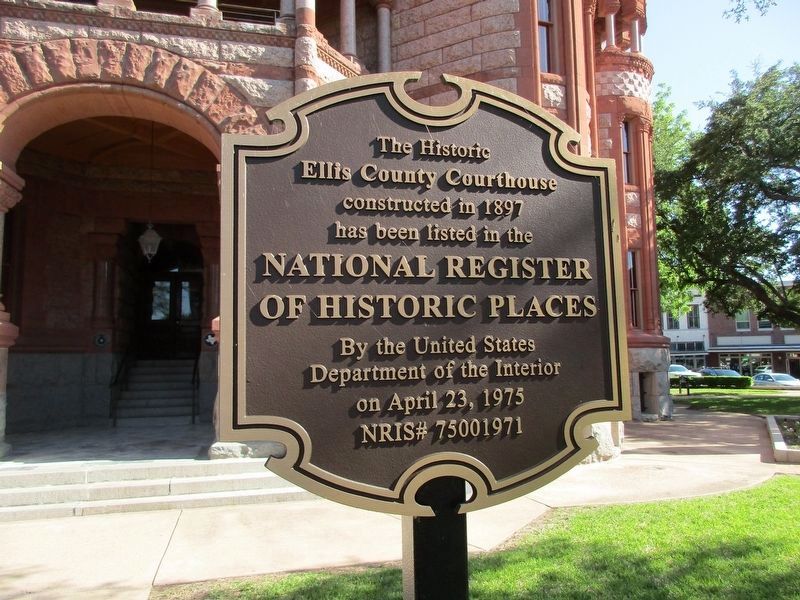 Ellis County Courthouse National Register of Historic Places plaque image. Click for full size.