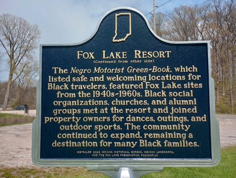 Fox Lake Resort Marker Reverse image. Click for full size.