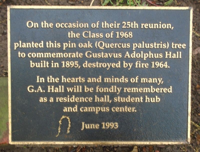 Commemorating Gustavus Adolphus Hall Marker image. Click for full size.