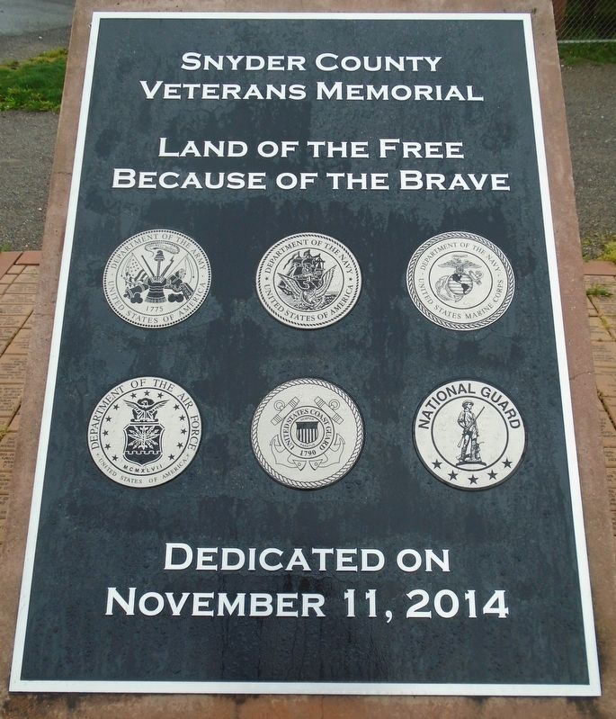 Snyder County Veterans Memorial Marker image. Click for full size.