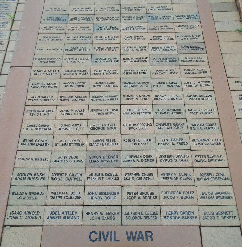 Snyder Co Vets Memorial Civil War Honored Dead image. Click for full size.