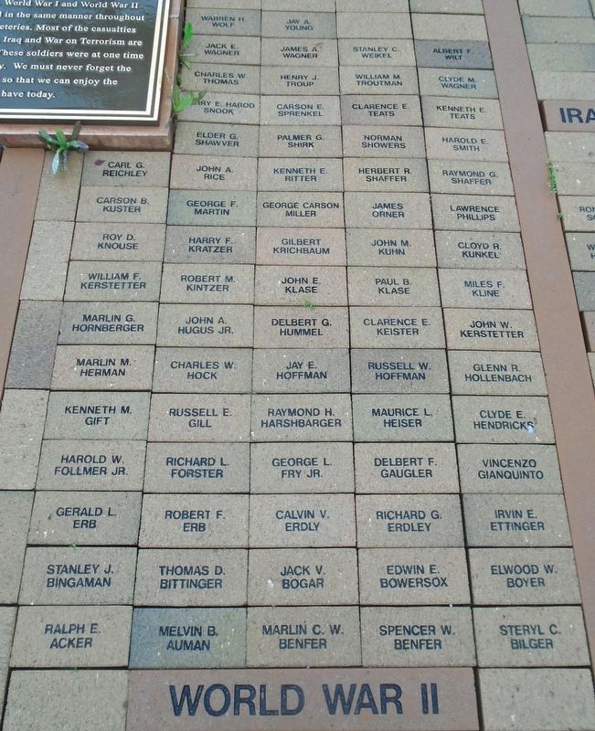 Snyder Co Vets Memorial World War II Honored Dead image. Click for full size.