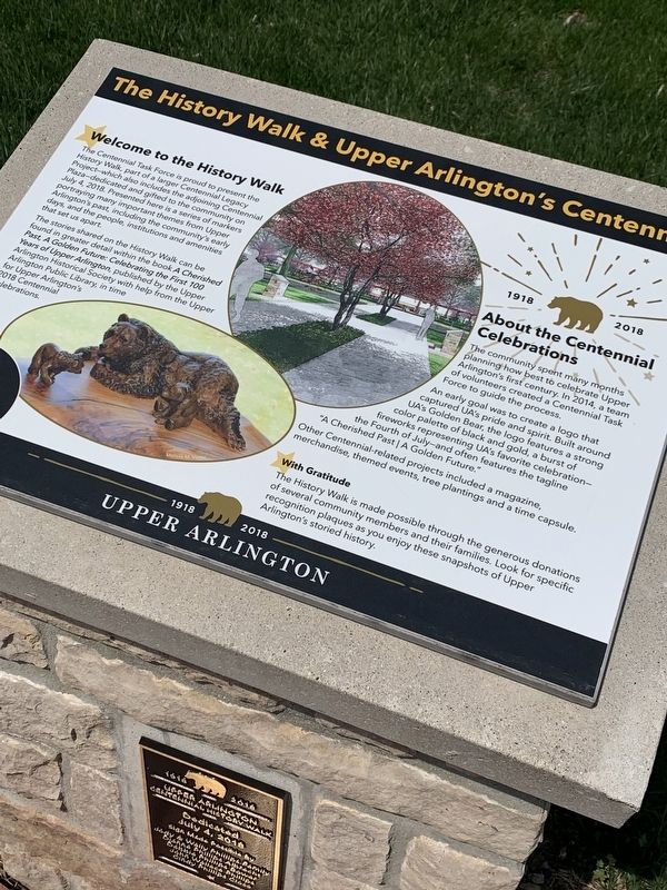 The History Walk and Upper Arlington's Centennial Marker image. Click for full size.