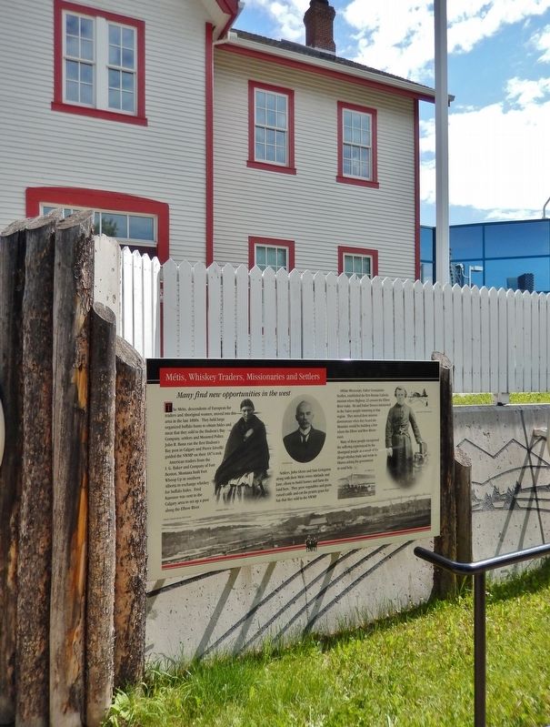 Métis, Whiskey Traders, Missionaries and Settlers Marker. Click for full size. Métis, Whiskey Traders, Missionaries and Settlers Marker image. Click for full size.