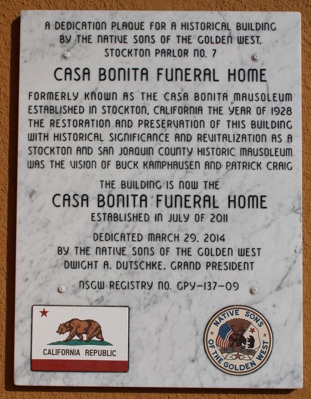 Casa Bonita Funeral Home Marker image. Click for full size.