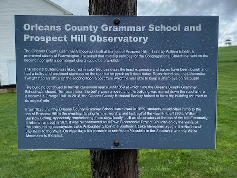 Orleans County Grammar School and Prospect Hill Observatory Marker image. Click for full size.