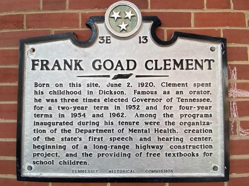 Frank Goad Clement Marker. Click for full size. Frank Goad Clement Marker image. Click for full size.