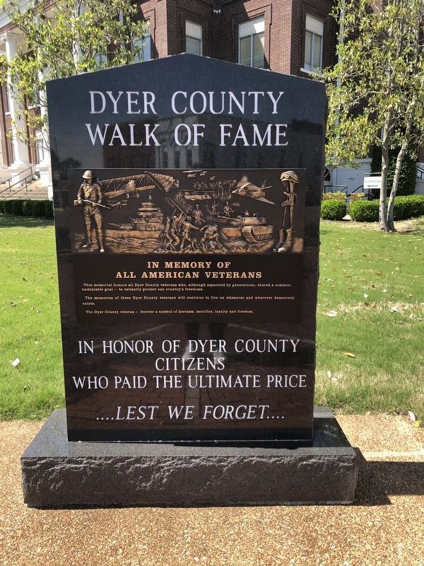 Dyer County Walk of Fame Marker image. Click for full size.