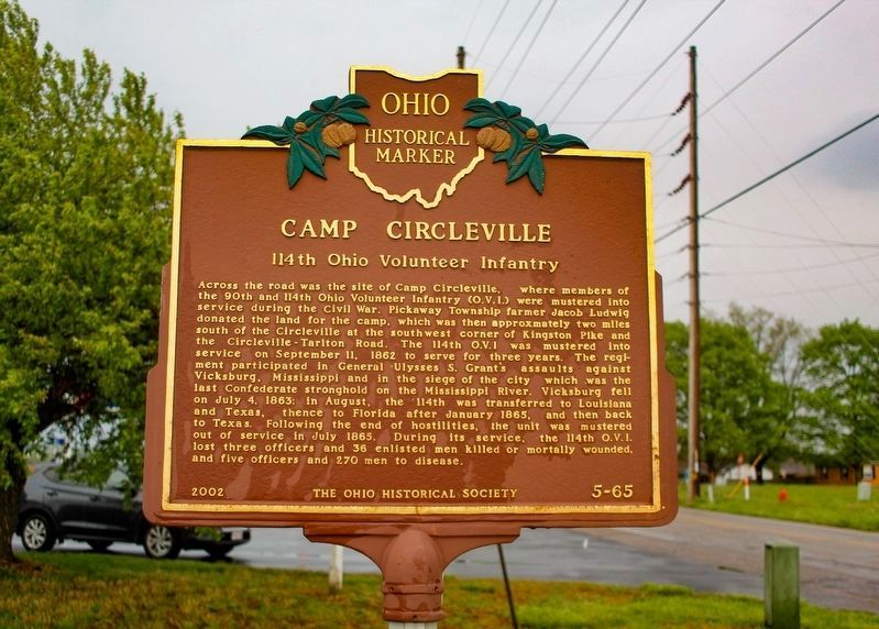 Camp Circleville Marker Reverse image. Click for full size.