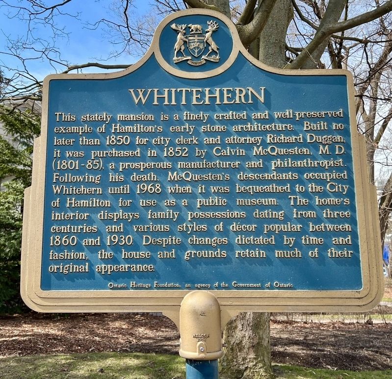 Whitehern Marker. Click for full size. Whitehern Marker image. Click for full size.