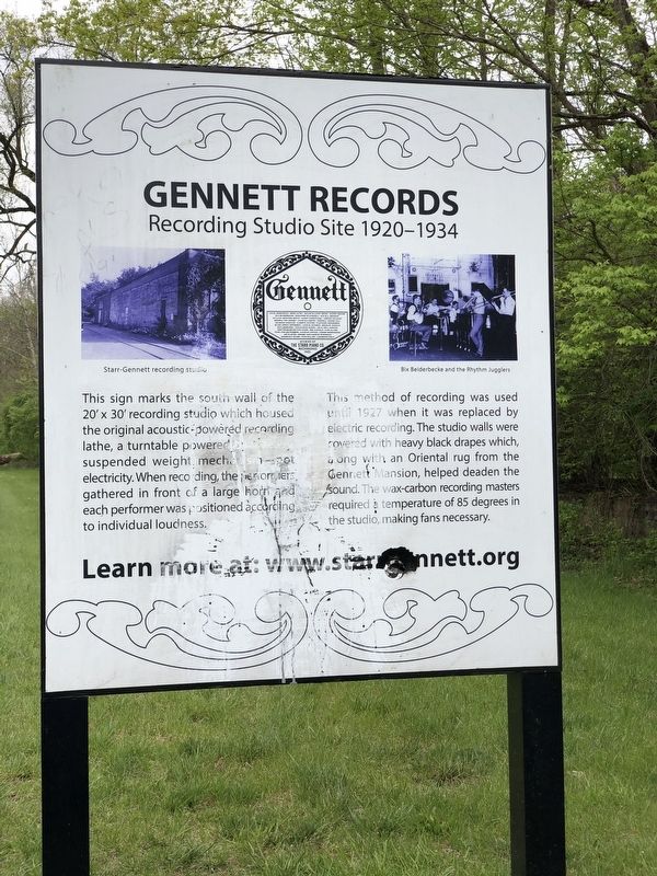 Gennett Records Marker, Side Two image. Click for full size.