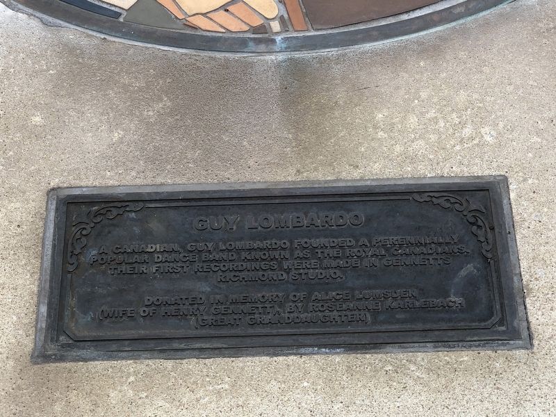 Guy Lombardo Marker. Click for full size. Guy Lombardo Marker image. Click for full size.