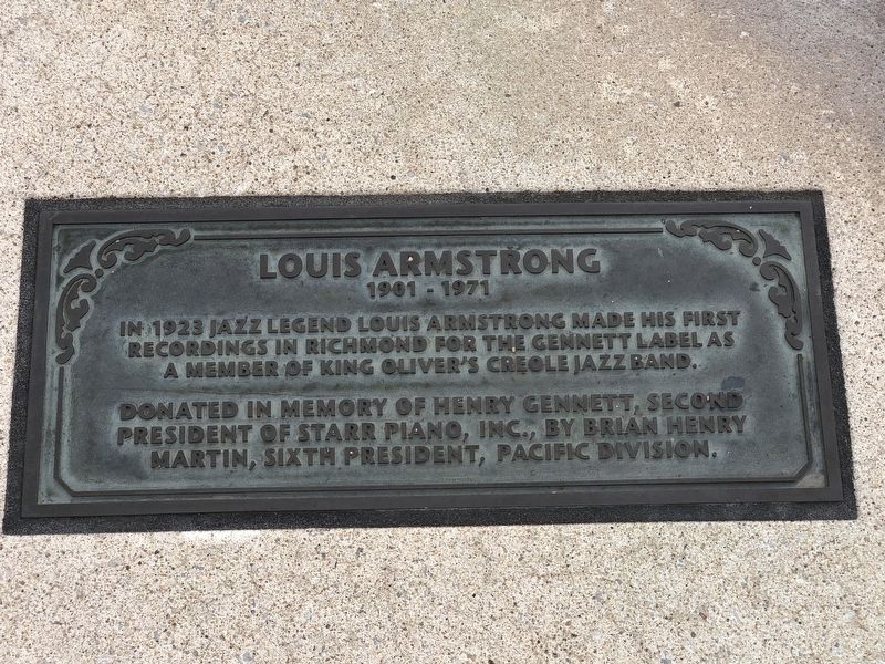 Louis Armstrong Marker. Click for full size. Louis Armstrong Marker image. Click for full size.