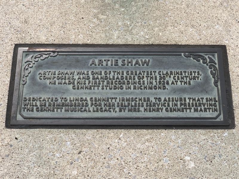 Artie Shaw Marker image. Click for full size.