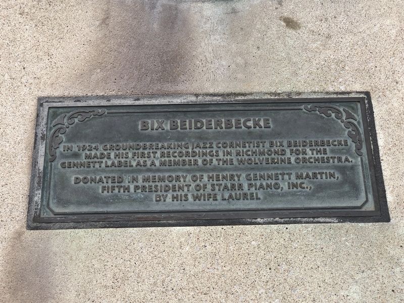 Bix Beiderbecke Marker image. Click for full size.